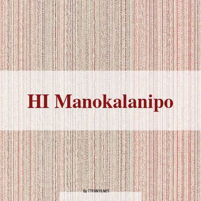 HI Manokalanipo example